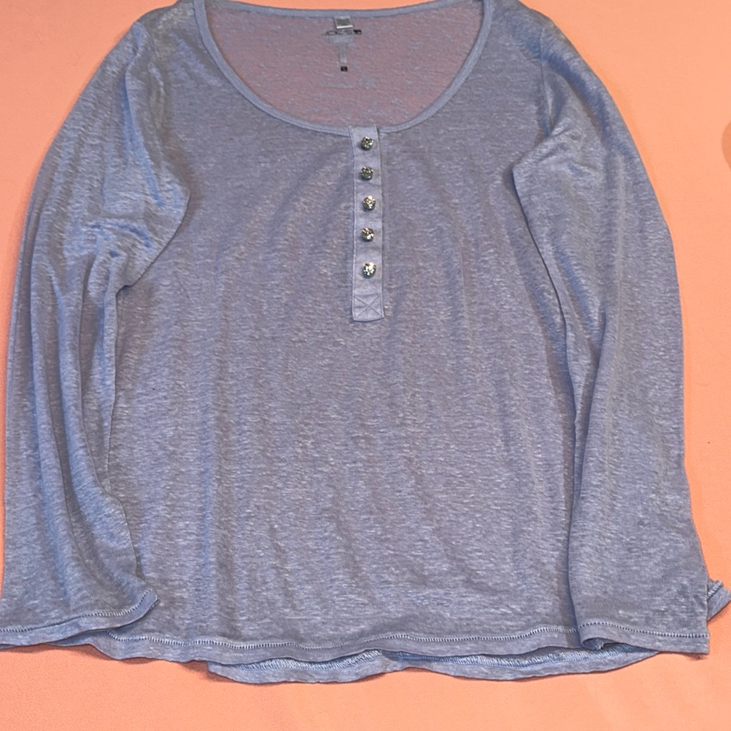 New Joeâs Long Sleeve Linen Top. Purple. Size S.